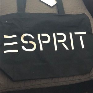 Esprit black camvas tote NWT